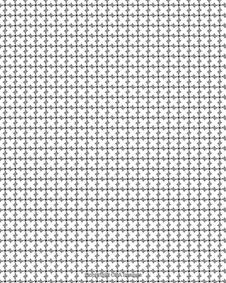 Black and White Star Pattern Repeating Symmetrical Geometric Background