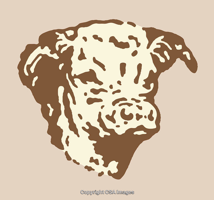 Brown and Beige Line Art Illustration of a Dog Profile with Unique Style