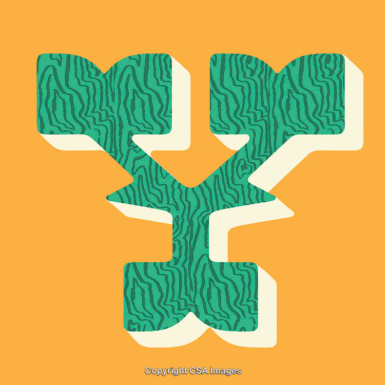 Abstract Illustration of the Letter Y in Bold Geometric Design