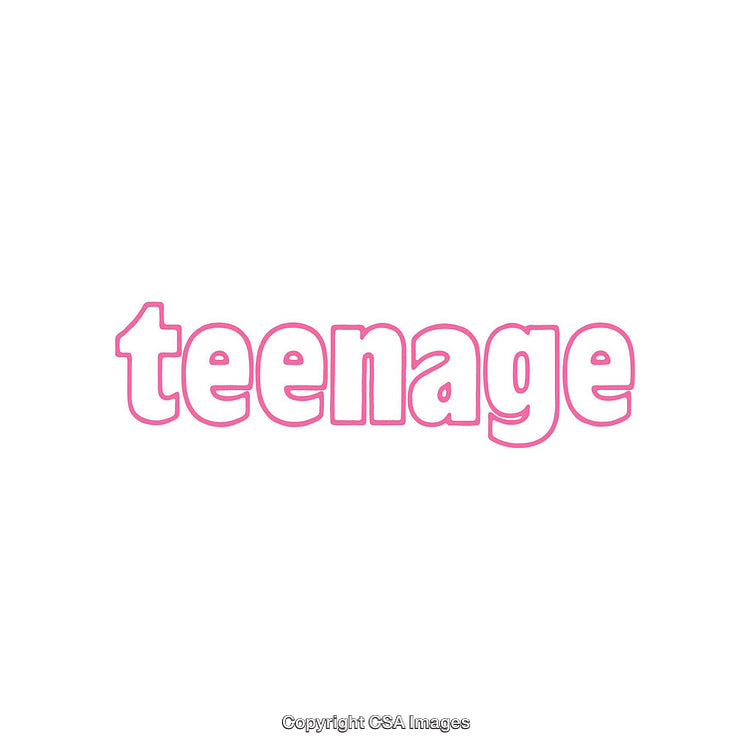 Pink Typeface Displaying the Word 'Teenage' on White Background
