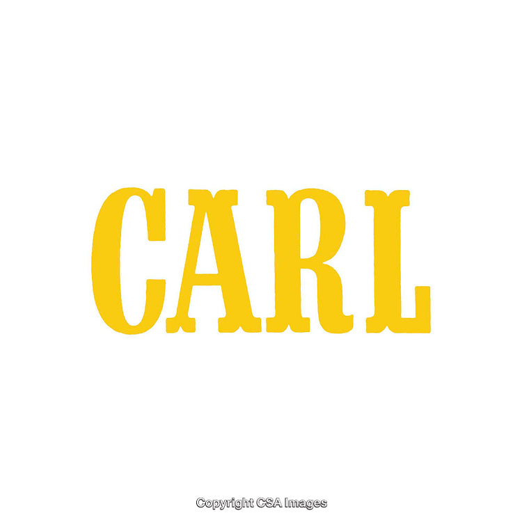 Yellow Bold Text Artwork Featuring Stylized Name on White Background