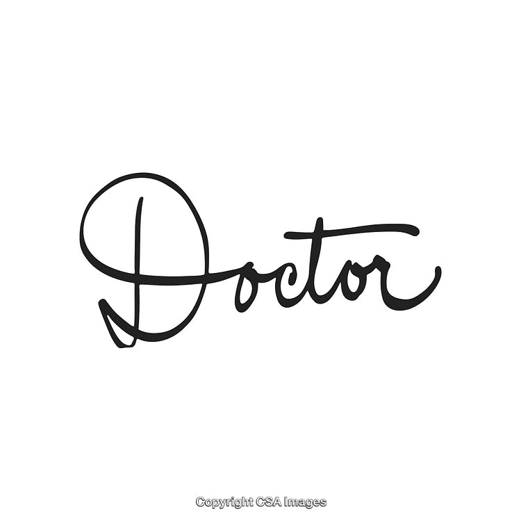 Elegant Physician Word in Stylish Handwritten Cursive Lettering Design