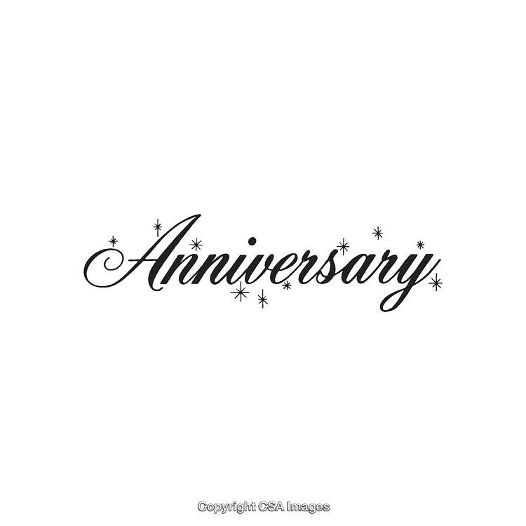 Elegant Script Design Featuring the Word Anniversary with Stylish Decorative Elements