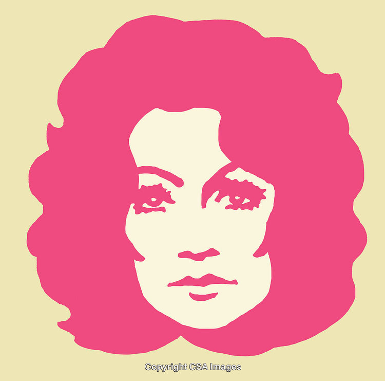 Contemporary Pop Art Style Portrait Illustration in Pink Silhouette
