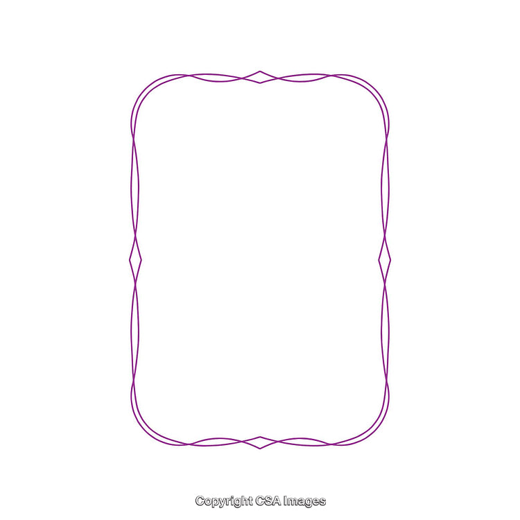 Delicate Purple Swirl Frame on a Minimalistic White Background