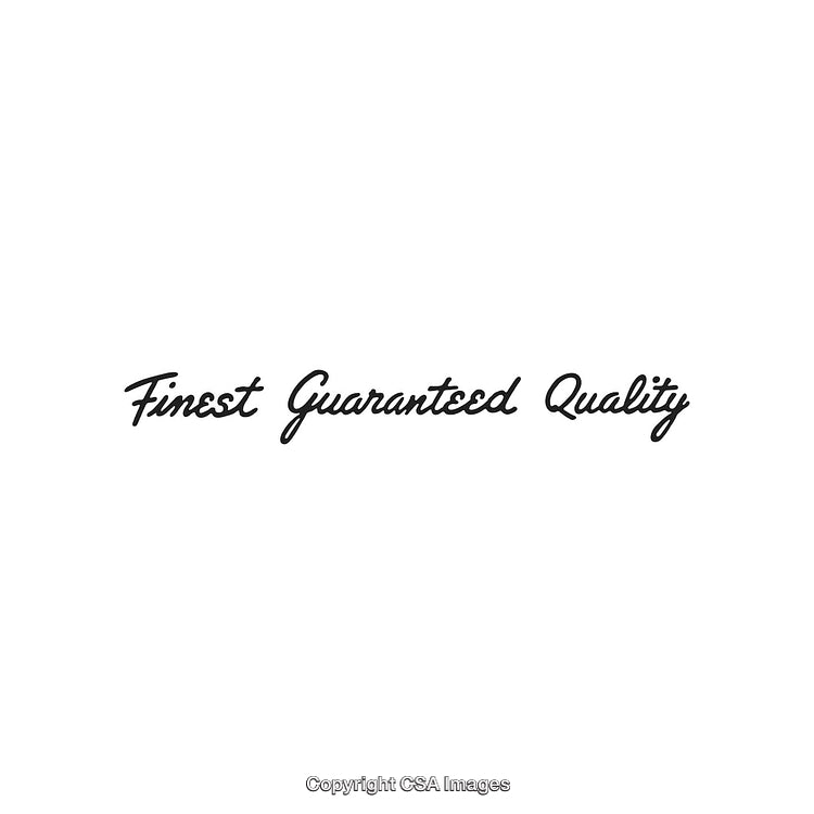 Elegant Script Text Emphasizing Finest Quality and Guaranteed Excellence