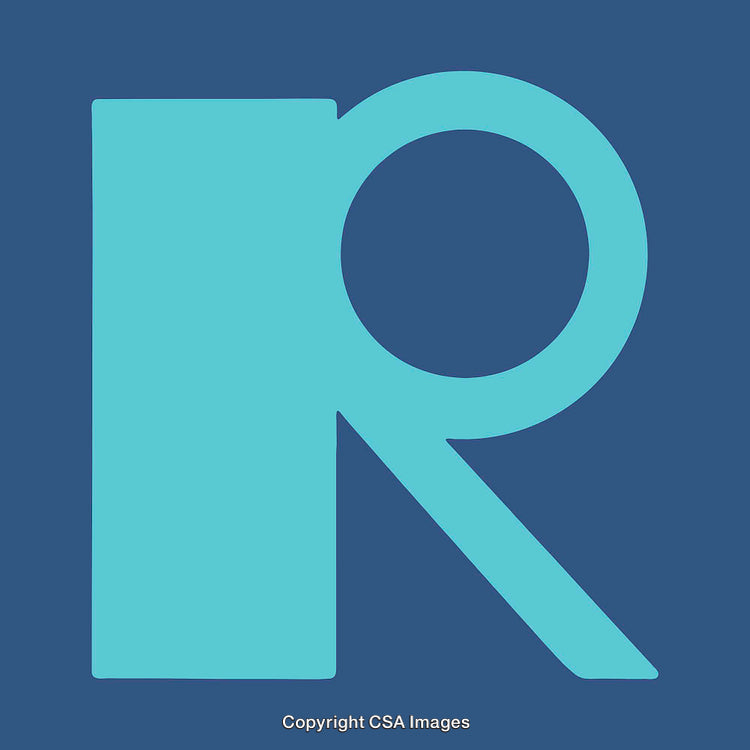 Bold Letter R Design in Blue and Aqua Color Tones
