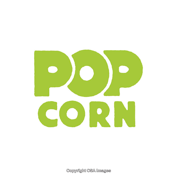 Bright Green Popcorn Typography on Clean White Background