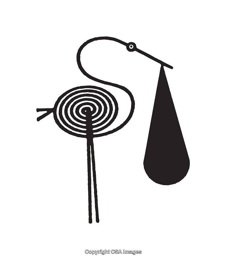 Minimalistic Black and White Line Art Illustration of Abstract Bird Shape