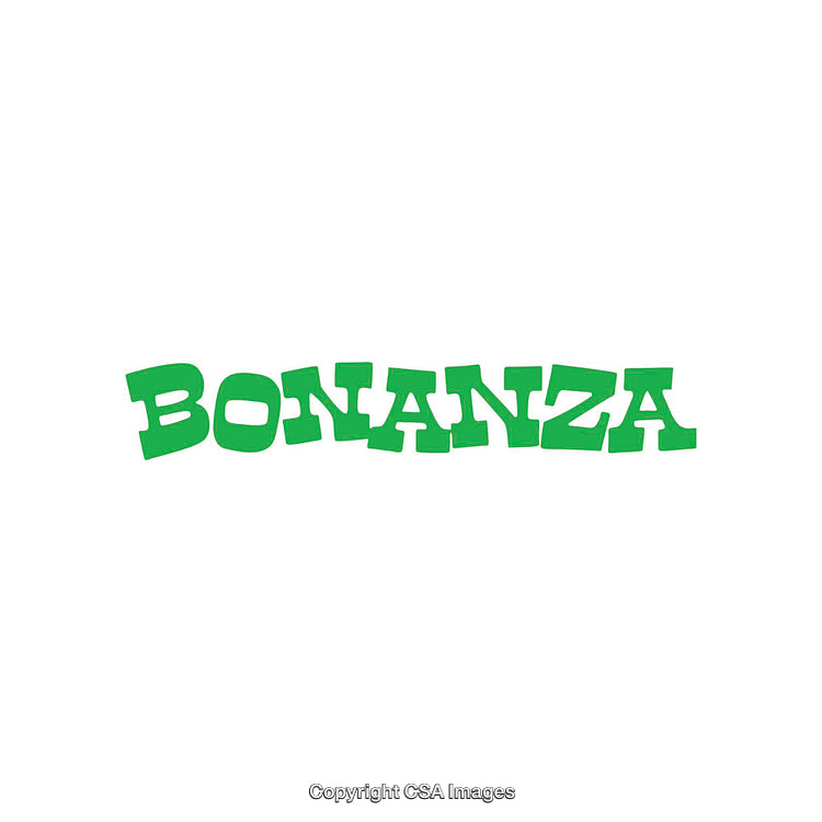 Bright Green Text Displaying the Word Bonanza in Bold Typography