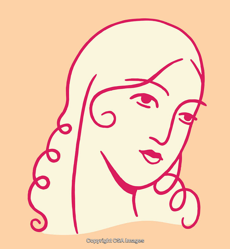 Elegant Line Art Drawing of a Woman in Minimalistic Style