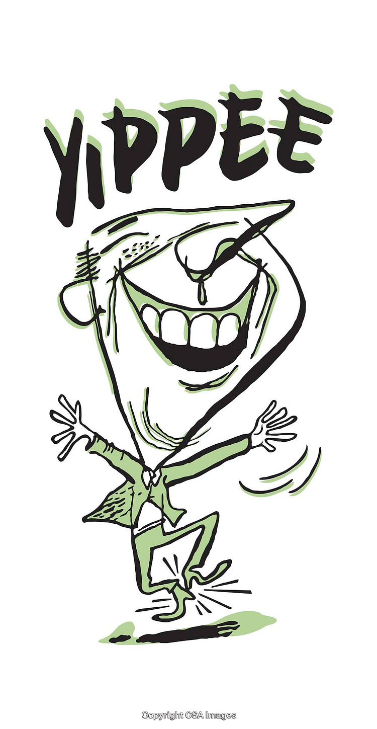 Colorful Cartoon Illustration of a Joyful Celebration Expression