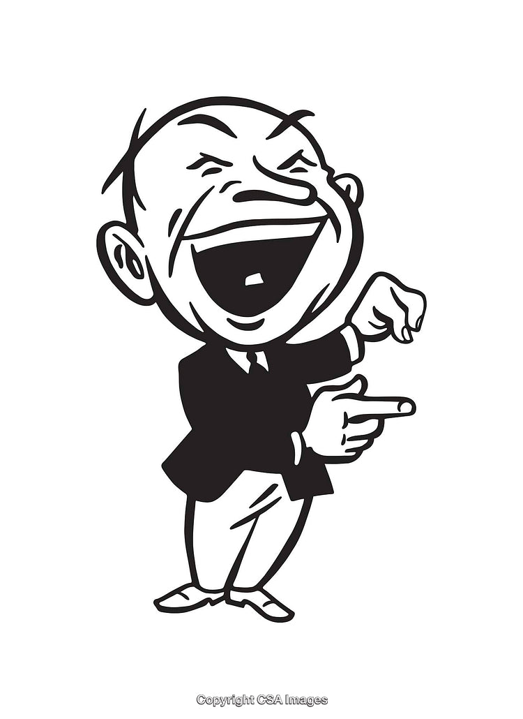 Retro Cartoon Style Laughter Illustration Of a Person Pointing and Laughing