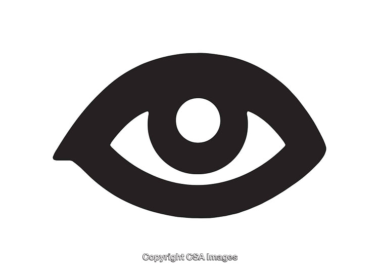 Black And White Minimalistic Eye Icon Symbolizing Vision And Awareness
