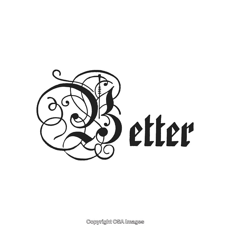 Elegant Calligraphy Design Featuring the Word 'Better' in Decorative Style