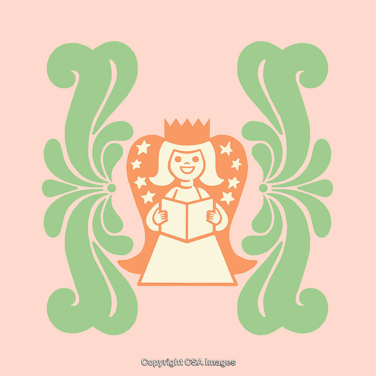 Whimsical Illustration Featuring a Smiling Character in a Decorative Vintage Style