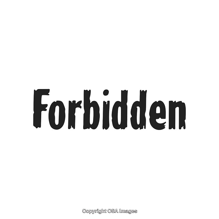Bold Black and White Typography Display with 'Forbidden' Text
