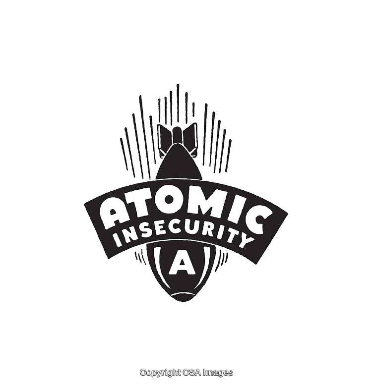 Monochrome Atomic Themed Line Art Logo With Bold Typography Design