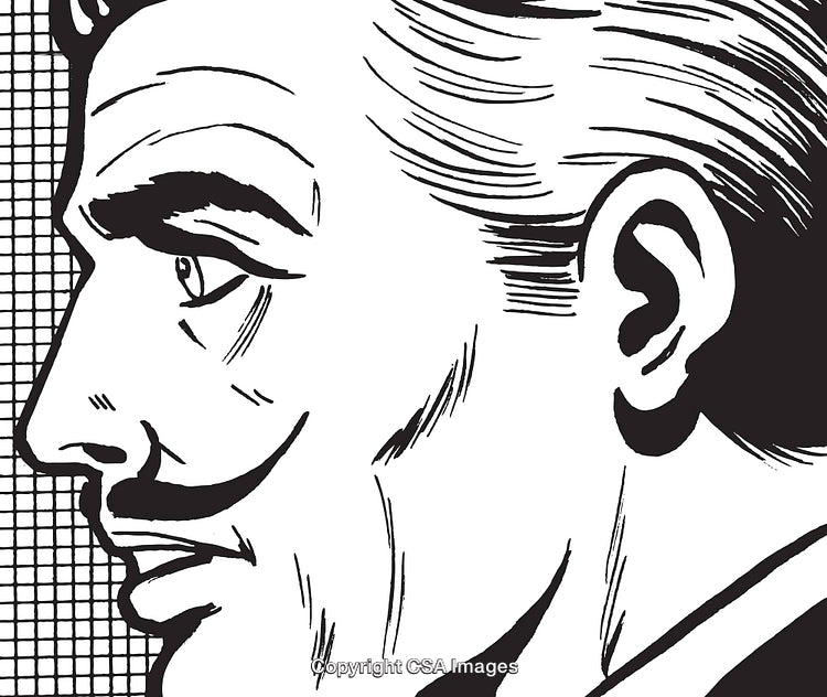 Retro Style Male Portrait Illustration with Classic Aesthetic Features