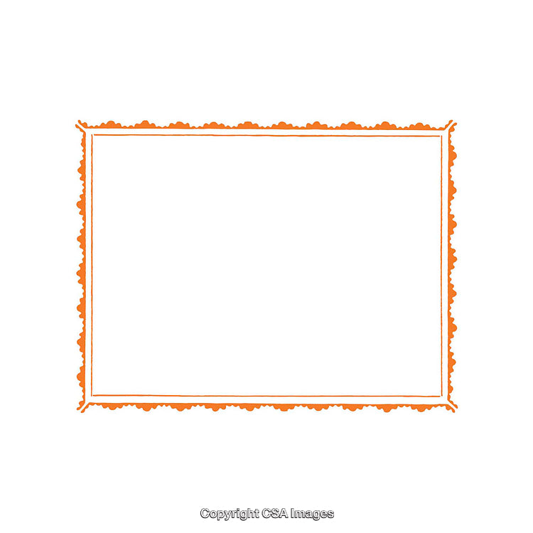 Vintage Ornate Orange Frame with Blank Center Background for Customizable Designs