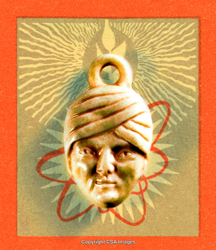 Decorative Pendant With Turban Design on Vibrant Background