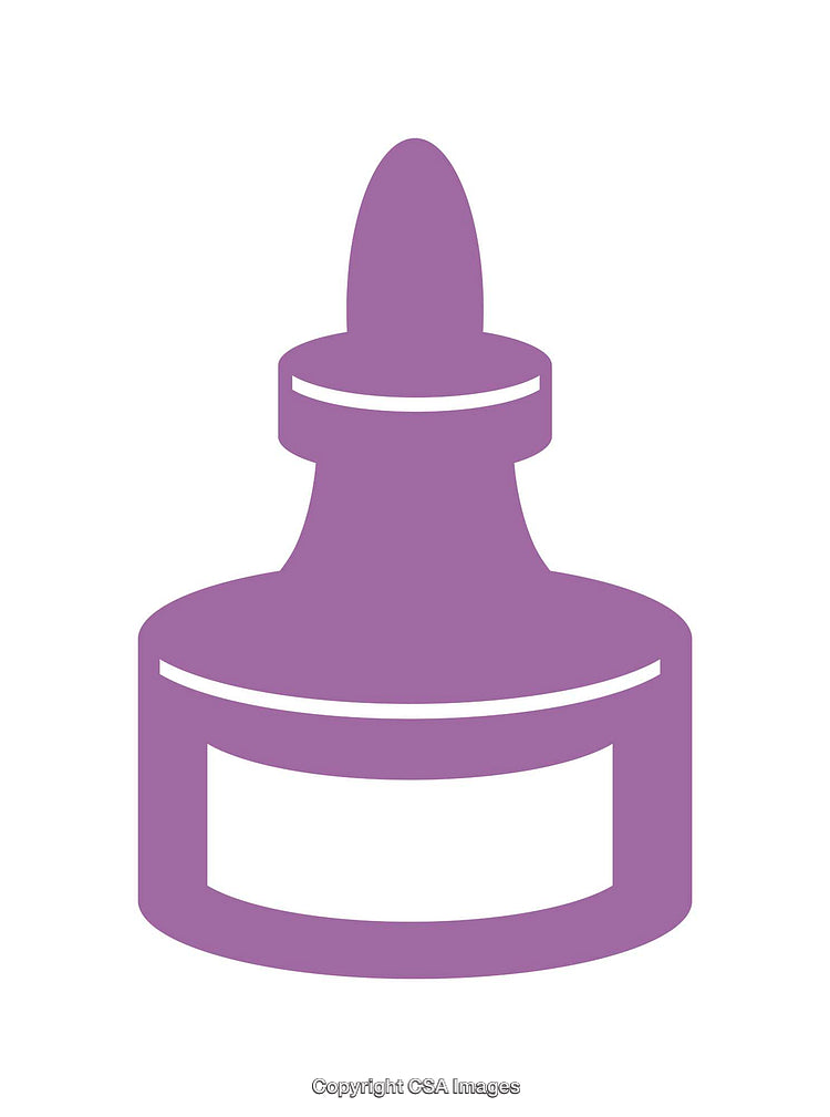 Purple Bottle-Shaped Icon on White Background in Minimalistic Design