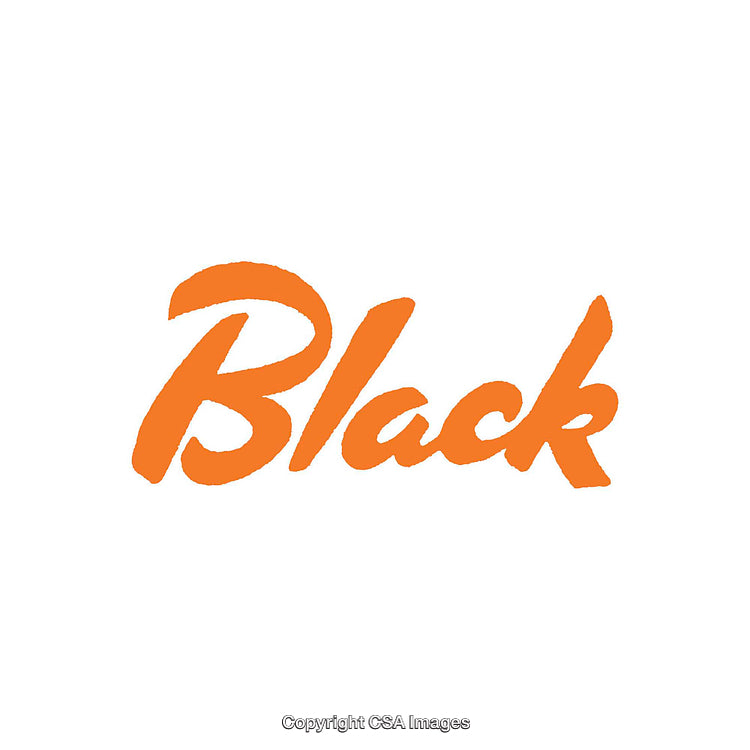 Bold Orange Text Display Reading 'Black' on White Background