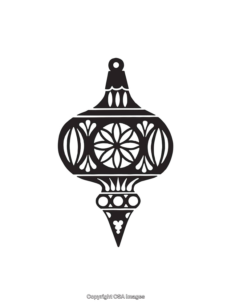 Intricate Black and White Line Art Illustration of Decorative Ornament Design