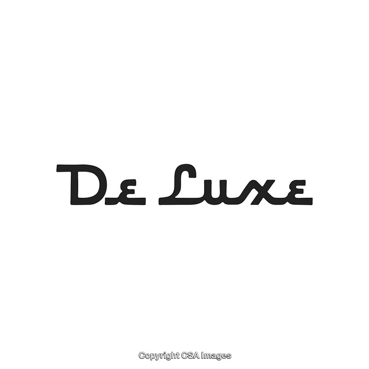 Stylized De Luxe Text Design in Elegant Black Font on White Background