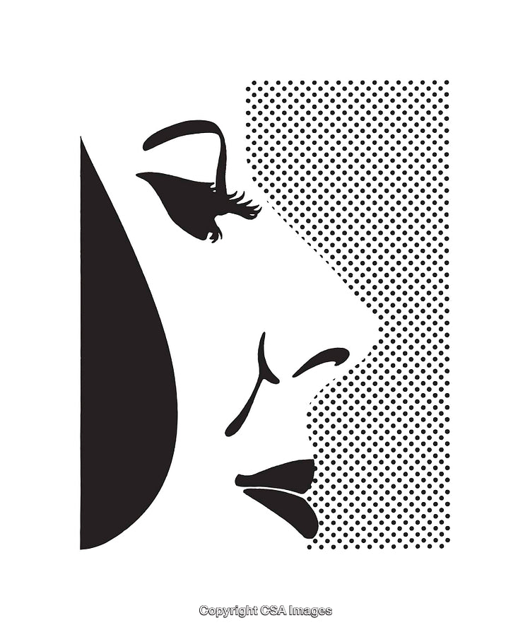Minimalist Black and White Line Art Portrait of a Face Profile