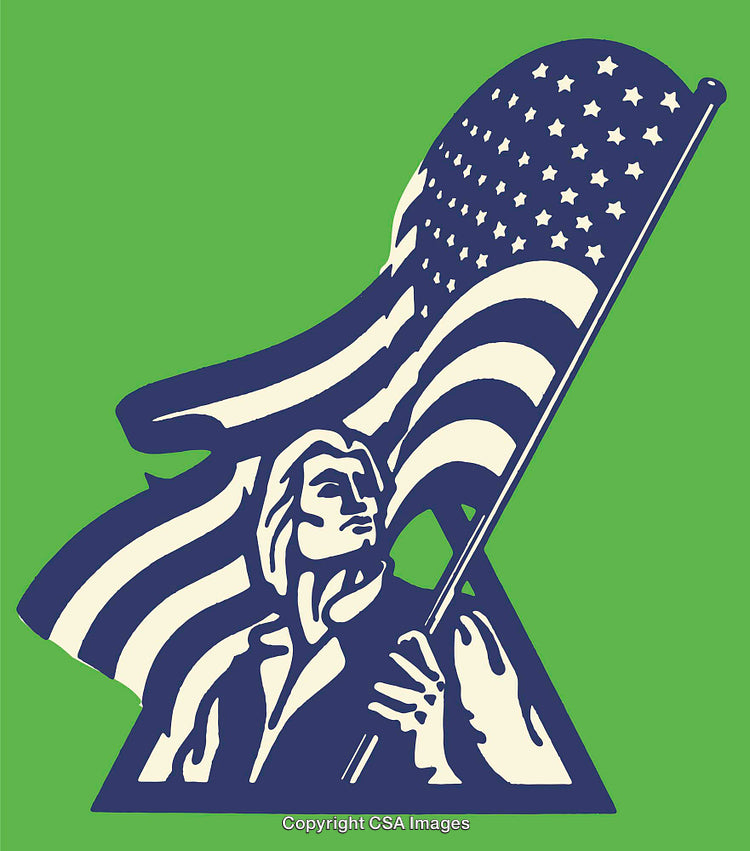 Patriotic Illustration Depicting a Tribute to Freedom and National Identity