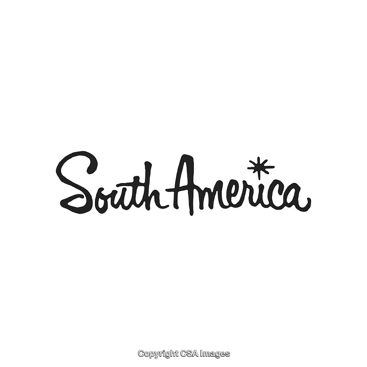 Handwritten South America Calligraphy With Stylized Star Decoration Design