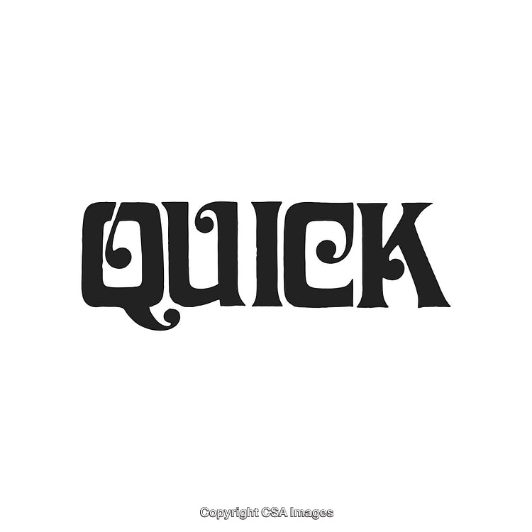 Stylized Black Quick Typography on Clean White Background for Creative Designs