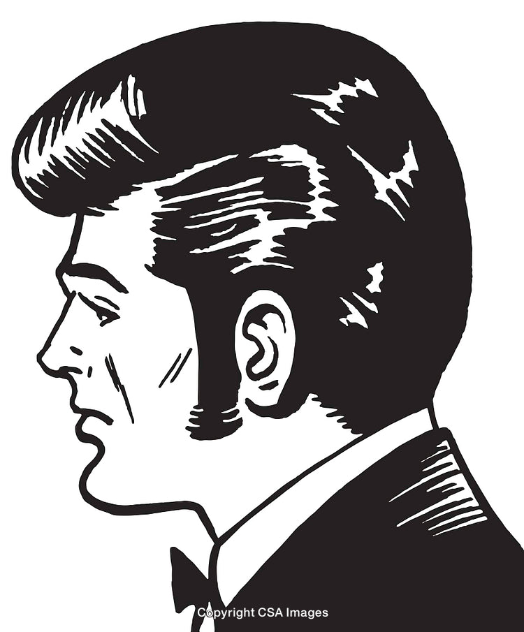 Retro Silhouette of a Stylish Man in Vintage Attire