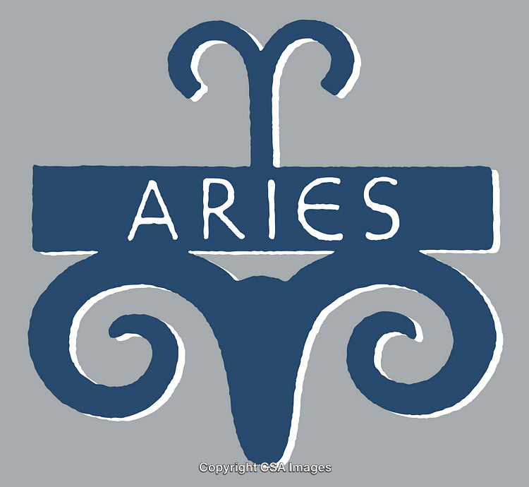 Aries Symbol Illustration Featuring Artistic Design on Neutral Background