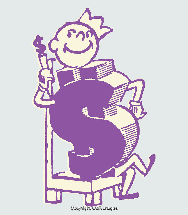 Whimsical Cartoon King Figure Representing Wealth and Creativity