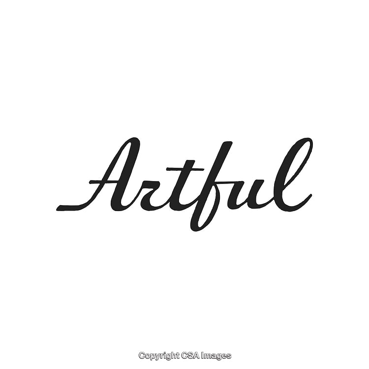 Elegant Typography Design Featuring the Word 'Artful' in Stylish Script Font
