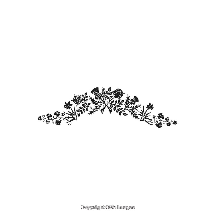 Elegant Floral Black And White Decorative Design Ornament