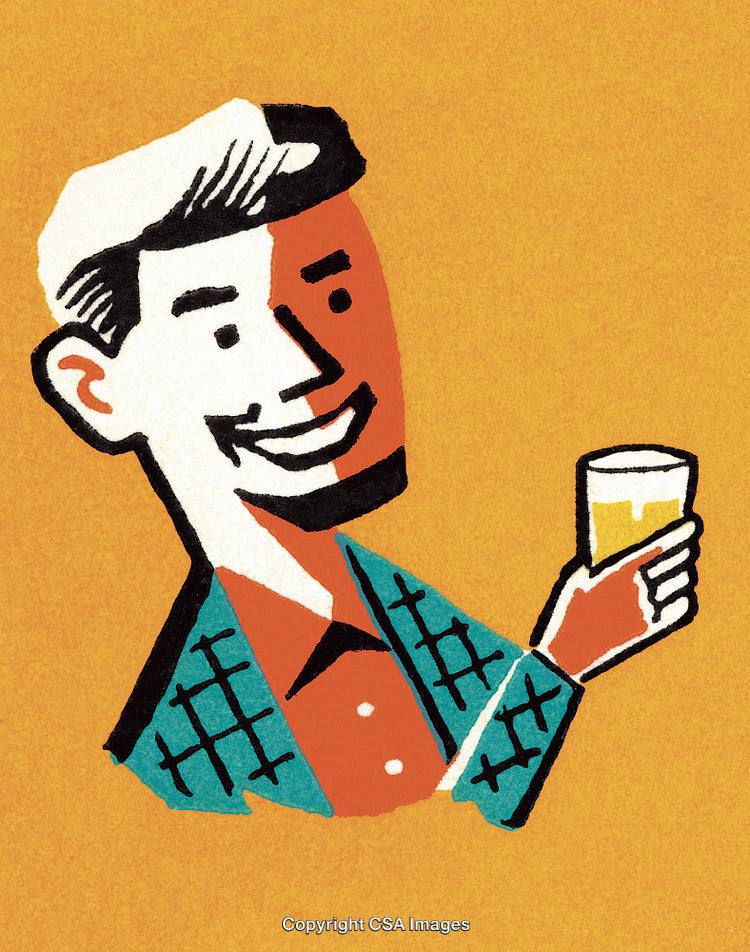 Smiling Man Drinking