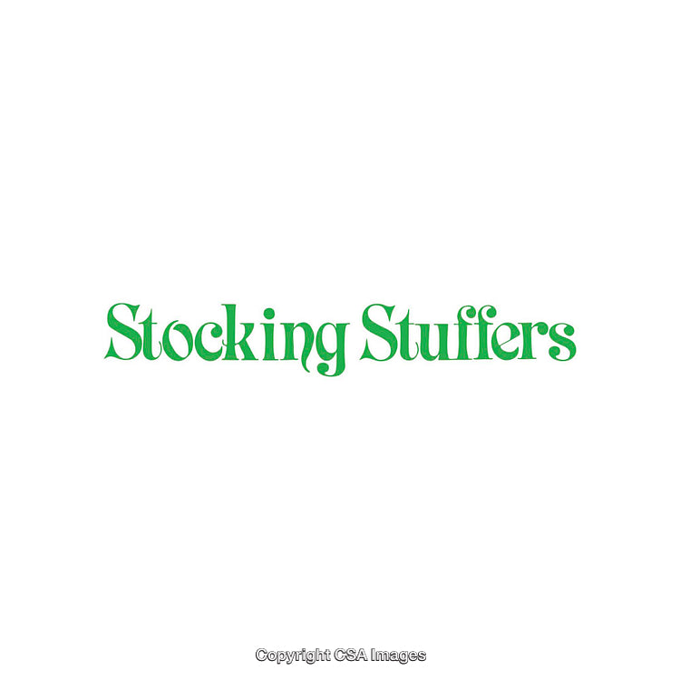 Green Stocking Stuffers Text Isolated on White Background