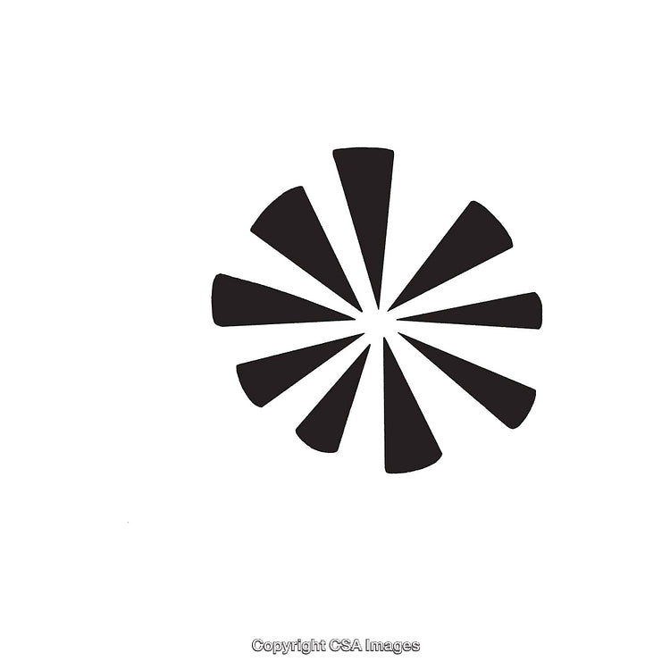 Minimalist Black and White Abstract Shape with Symmetrical Pattern Design