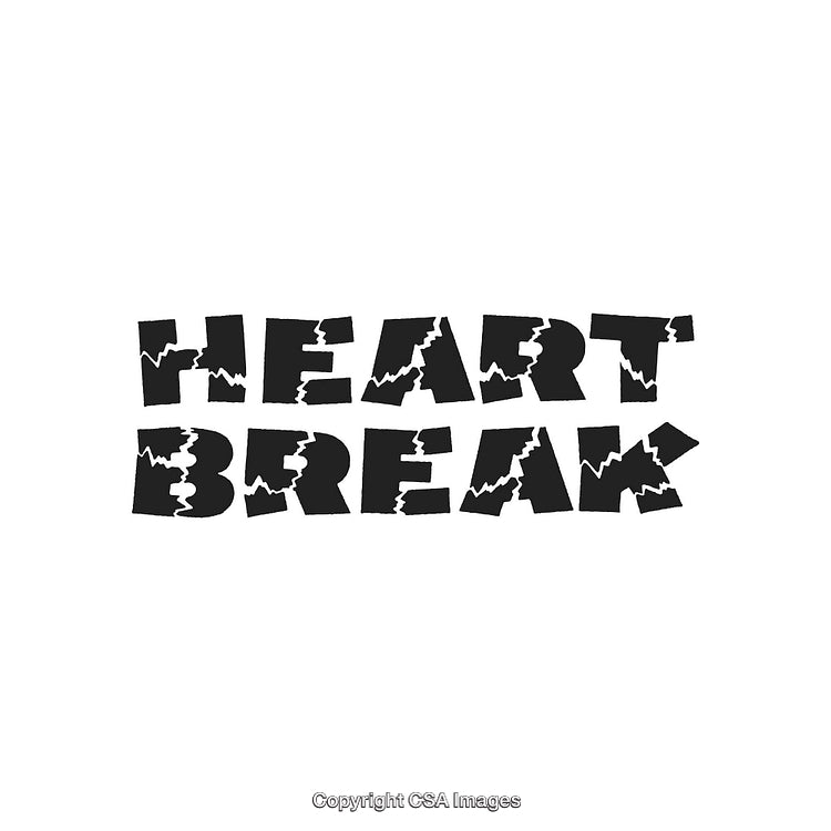 Broken Text Design Featuring the Word 'Heartbreak' with Cracked Detailing
