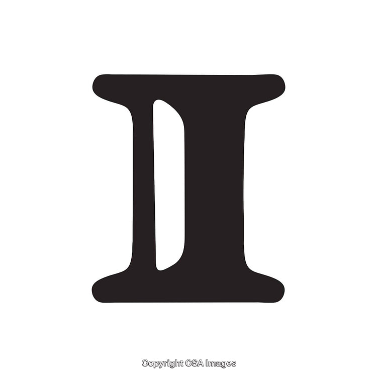 Black Capital Letter I Isolated on a White Background