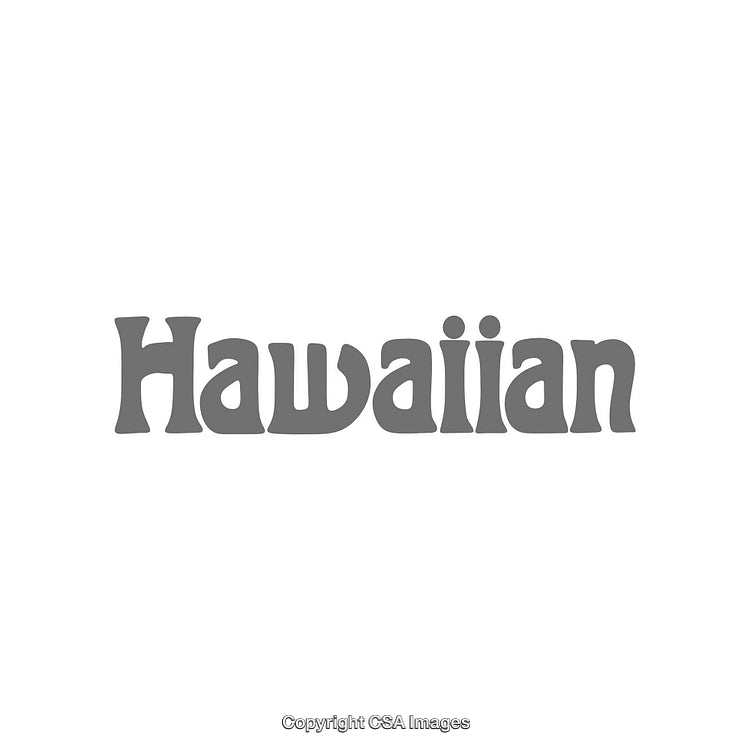 Bold Hawaiian Text Logo Design in Monochrome Styling