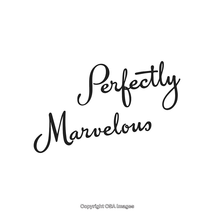 Elegant Calligraphy Lettering with the Phrase Perfectly Marvelous in Black Script