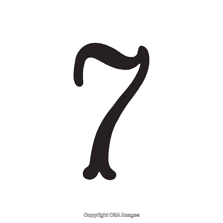 Artistic Representation of the Number Seven in a Creative Design