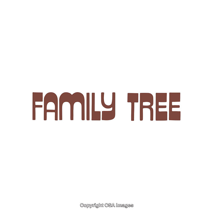 Family Tree Text Art in Modern Geometric Typography Design