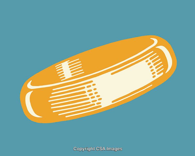Yellow Ring Illustration on a Blue Background Showcasing Artistic Line Art