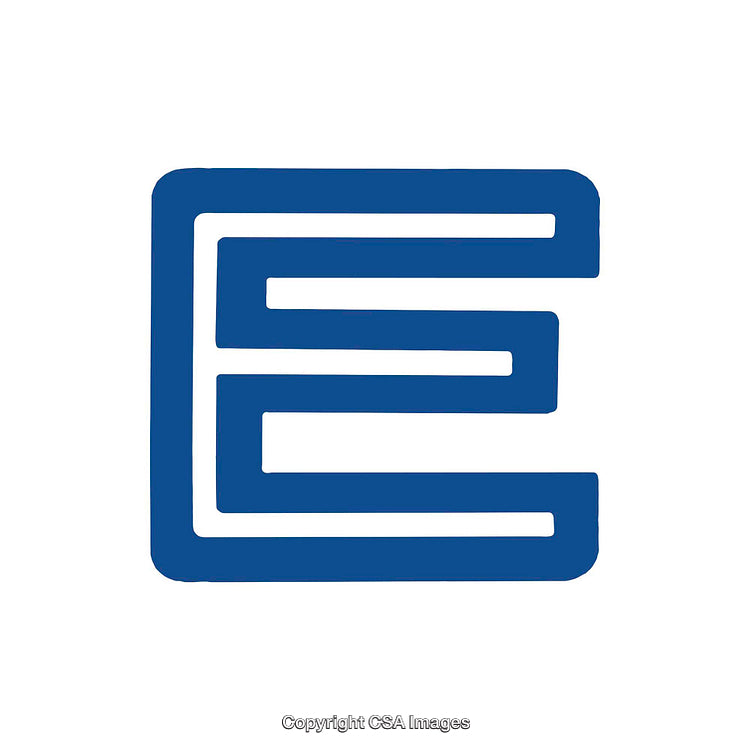 Blue Stylized Letter E Logo on White Background