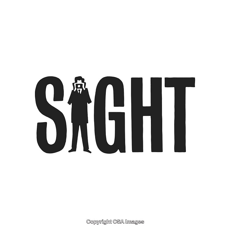Minimalistic Logo Featuring the Word 'Sight' and Silhouette of a Person Inside